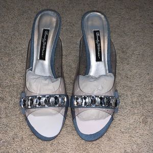 “Beverly Feldman” Blue Dressy Wedges